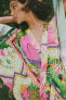 SATIN TROPICAL PRINT KIMONO