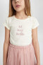 Kız Çocuk T-shirt C1433a8/er136 Ecru