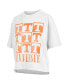 Фото #1 товара Women's White Distressed Tennessee Volunteers Motley Crew Andy Waist Length Oversized T-shirt