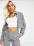 COLLUSION flared trousers with waist strap detail in grey co ord