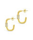 ფოტო #2 პროდუქტის Women's Oval Carabiner Gold Plated Hoop Earrings