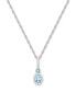 ფოტო #3 პროდუქტის Santa Maria Aquamarine (5/8 ct. t.w.) & Diamond (1/8 ct. t.w.) Halo 18" Pendant Necklace in 14k White Gold