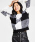 Women's Box Plaid Long-Sleeve Pullover Sweater