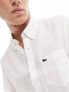 Фото #5 товара Lacoste long sleeve linen shirt in white