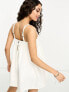 ASOS DESIGN Petite denim cami mini dress in white