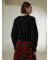 Фото #2 товара Women's Round Neck Drop-Shoulder Merino Wool Sweater for Women