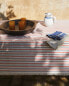 Striped cotton jacquard tablecloth