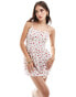 Фото #1 товара Wednesday's Girl chintzy floral corset mini dress in white and red