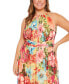 ფოტო #4 პროდუქტის Plus Size Floral Halter Maxi Dress