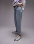 Topshop cropped mid rise straight jeans with raw hems in off white