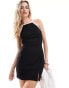 Stradivarius mini dress with contrast piping in black Черный, XS - фото #1