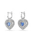 ფოტო #2 პროდუქტის Hyperbola Drop Earrings, Heart, Blue, Rhodium Plated