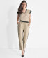 Women's Two-Tone Straight-Leg Ankle Pants