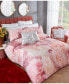 100% Cotton Rose Bloom Print Duvet Cover Set With Matching Pillow Cases Queen