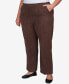 Plus Size Autumn Weekend Micro Suede Flat Front Short Length Pants