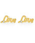 Stainless Steel Love 18K Gold Plated Stud Earrings