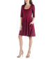 Women's Three Quarter Sleeve Mini Dress