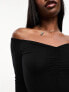 Фото #5 товара ASOS DESIGN ruched front bardot bodysuit in black