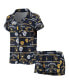 Women's Navy Milwaukee Brewers Flagship Allover Print Top and Shorts Sleep Set