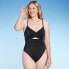 Women's Twist Detail Underwire Extra Cheeky High Leg One Piece Swimsuit - Shade