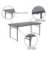 Фото #7 товара 4-Foot Height Adjustable Bi-Fold Dark Gray Plastic Folding Table With Handle