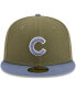 Фото #3 товара Men's Olive, Blue Chicago Cubs 59FIFTY Fitted Hat