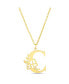 Фото #1 товара kensie floral Cut Out Initial Letter Pendant Necklace