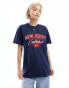 Фото #1 товара ASOS DESIGN oversized tshirt with new jersey graphic in navy