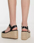 Glamorous – Espadrilles-Sandalen in Schwarz mit Plateausohle