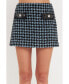 ფოტო #1 პროდუქტის Women's Houndstooth Tweed Mini Skirt