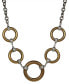 Фото #1 товара 1928 by 1928 Silver Tone Brass Pewter Round Hoop Chain Necklace