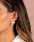 ფოტო #5 პროდუქტის Pave Three Petal Imitation Pearl Stud Earring