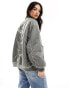 ASOS DESIGN oversized bomber jacket in acid wash