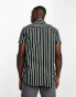 Jack & Jones Originals bold stripe short sleeve shirt in dark green