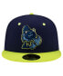 Фото #2 товара Men's Navy Bowling Green Hot Rods Theme Night Cavemen 59FIFTY Fitted Hat