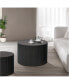 Wave Stripe Nesting Coffee Table Set For Living Room, Bedroom, Black(Set Of 2 Pieces)