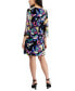 ფოტო #2 პროდუქტის Petite Floral Cape-Sleeve A-Line Dress