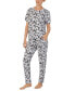 ფოტო #3 პროდუქტის Women's 2-Pc. Printed Jogger Pajamas Set
