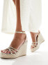 Glamorous Wide Fit – Espadrilles-Sandalen in Gold mit Keilabsatz, weite Passform