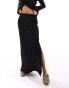 Vero Moda textured jersey maxi skirt co-ord in black