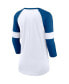 Women's Indianapolis Colts White, Heathered Royal Football Pride Slub 3/4 Raglan Sleeve T-shirt