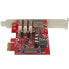 Фото #8 товара StarTech.com 3-Port PCI Express USB 3.0 Card + Gigabit Ethernet - Internal - Wired - PCI Express - Ethernet - 5000 Mbit/s - Metallic - Red