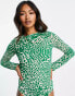 River Island strappy back body in green animal print