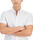 ფოტო #3 პროდუქტის Men's Slim-Fit Stretch Textured Geo-Print Button-Down Shirt