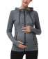 ფოტო #1 პროდუქტის Maternity Essential Ruched Hooded Active Jacket