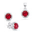Sparkling silver jewelry set with zircons SET230WR (earrings, pendant)