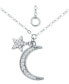 Giani Bernini cubic Zirconia Moon & Star Pendant Necklace, 16" + 2" extender, Created for Macy's Серебристый, 16 Inch - фото #1