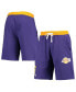 Фото #2 товара Men's LeBron James Purple Los Angeles Lakers Name and Number French Terry Shorts