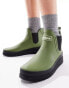 Barbour x ASOS Clifton wedge chelsea wellington boots in pesto green