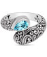 Фото #1 товара Swiss Blue Topaz & Bali Filigree Ring in Sterling Silver, Size 10